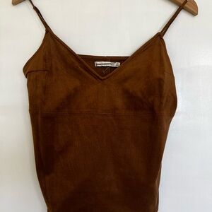 Abercrombie & Fitch Brown Fitted Camisole with Spaghetti Straps